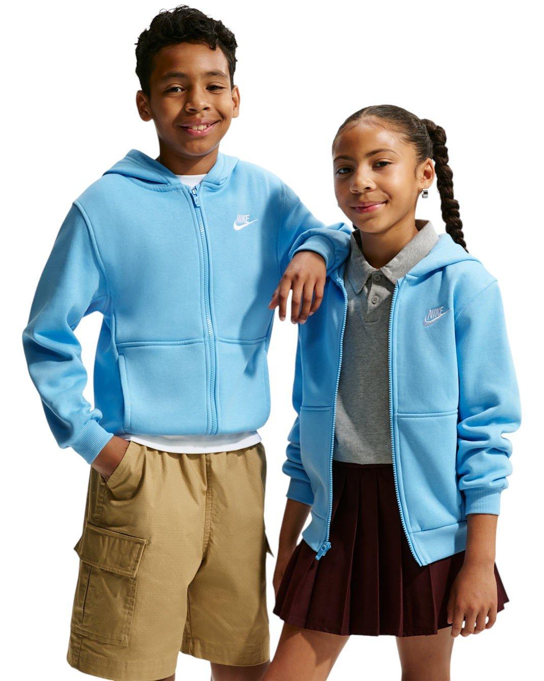 Nike Big Kids' Sportswear Club Fleece Full-Zip Jacket - Blue - BLUE
